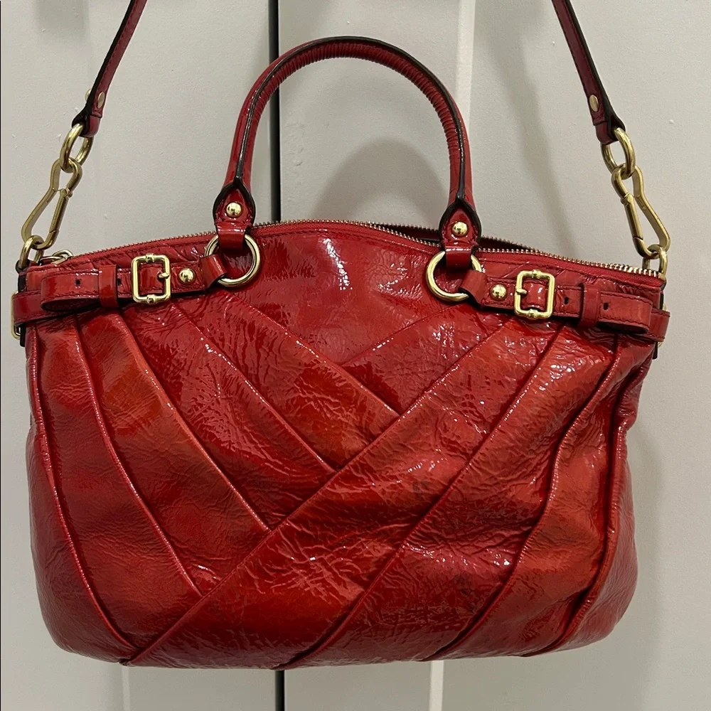 Coach Madison Diagonal Pleated Leather Sophia Satchel